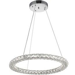 Designer Touch Decorative Modern Ring Crystal Pendant Light Crystal Chandelier Ceiling Light Indoor Lamps Fixtures Dimmable with Remote Control