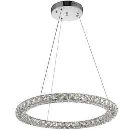 Designer Touch Decorative Modern Ring Crystal Pendant Light Crystal Chandelier Ceiling Light Indoor Lamps Fixtures Dimmable with Remote Control