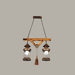 Designer Touch Decorative Rustic Lodge Globe Vintage Retro Country Painting Feature for Mini Style Designers Metal Chandelier