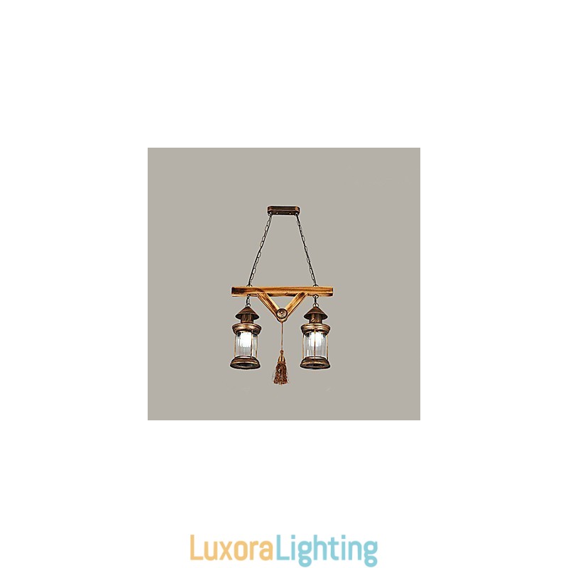 Designer Touch Decorative Rustic Lodge Globe Vintage Retro Country Painting Feature for Mini Style Designers Metal Chandelier