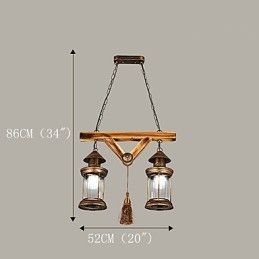 Designer Touch Decorative Rustic Lodge Globe Vintage Retro Country Painting Feature for Mini Style Designers Metal Chandelier