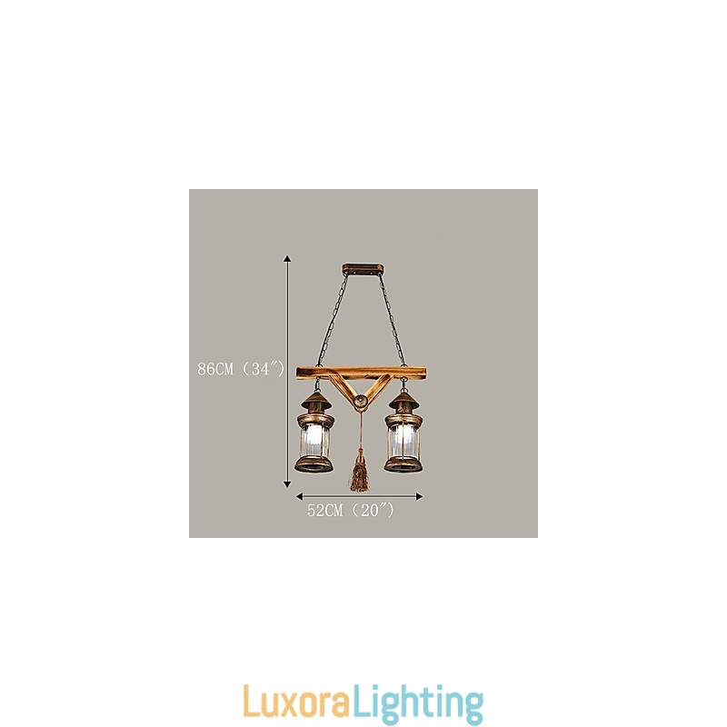 Designer Touch Decorative Rustic Lodge Globe Vintage Retro Country Painting Feature for Mini Style Designers Metal Chandelier