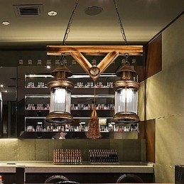 Designer Touch Decorative Rustic Lodge Globe Vintage Retro Country Painting Feature for Mini Style Designers Metal Chandelier