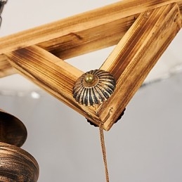 Designer Touch Decorative Rustic Lodge Globe Vintage Retro Country Painting Feature for Mini Style Designers Metal Chandelier