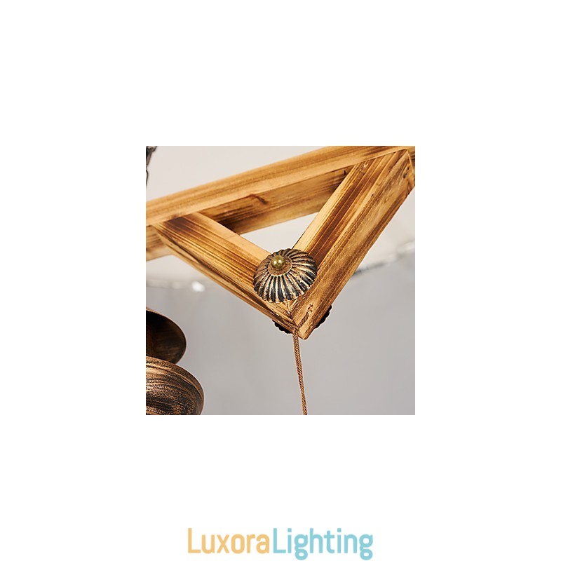 Designer Touch Decorative Rustic Lodge Globe Vintage Retro Country Painting Feature for Mini Style Designers Metal Chandelier