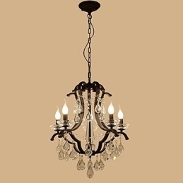 Designer Touch Decorative 5 Lights Crystal Chandelier Modern Contemporary Traditional Classic Rustic Lodge Vintage Retro Lantern Drum Country Painting