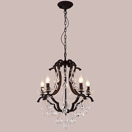 Designer Touch Decorative 5 Lights Crystal Chandelier Modern Contemporary Traditional Classic Rustic Lodge Vintage Retro Lantern Drum Country Painting