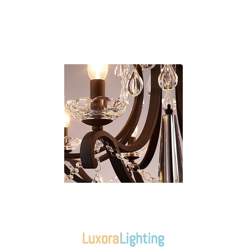 Designer Touch Decorative 5 Lights Crystal Chandelier Modern Contemporary Traditional Classic Rustic Lodge Vintage Retro Lantern Drum Country Painting