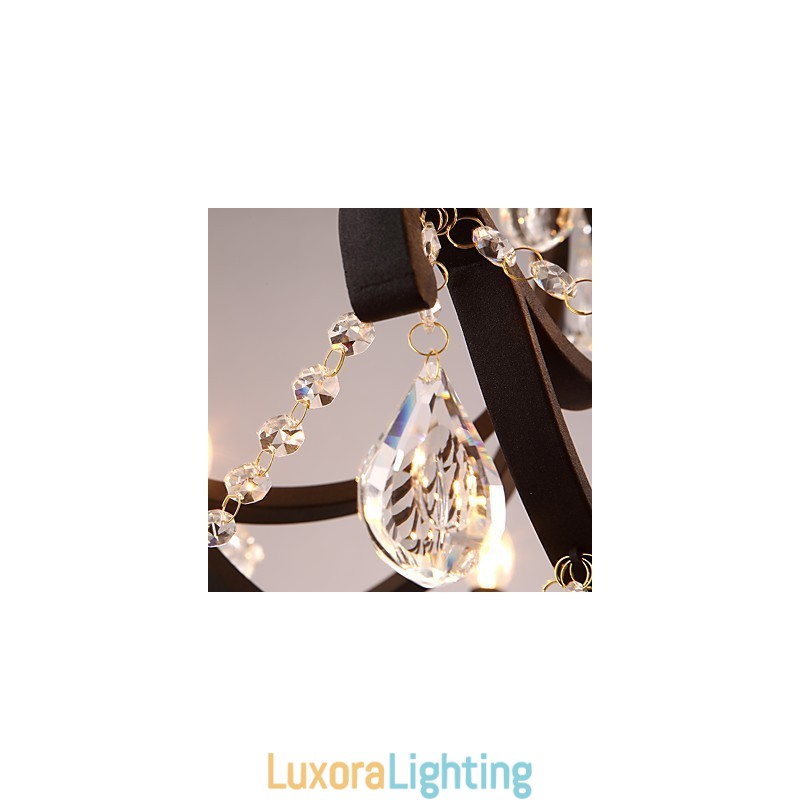 Designer Touch Decorative 5 Lights Crystal Chandelier Modern Contemporary Traditional Classic Rustic Lodge Vintage Retro Lantern Drum Country Painting