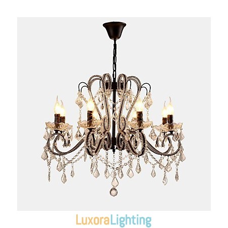 Designer Touch Decorative 8 Lights Crystal Chandelier Modern Contemporary Traditional Classic Rustic Lodge Vintage Retro