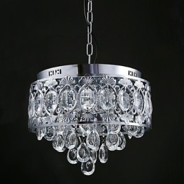 Designer Touch Decorative Elegant Modern Transparent Crystal Chandelier with 4 Lights
