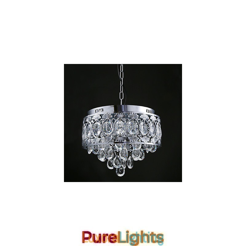 Designer Touch Decorative Elegant Modern Transparent Crystal Chandelier with 4 Lights