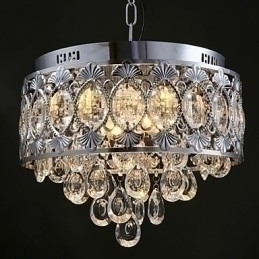 Designer Touch Decorative Elegant Modern Transparent Crystal Chandelier with 4 Lights
