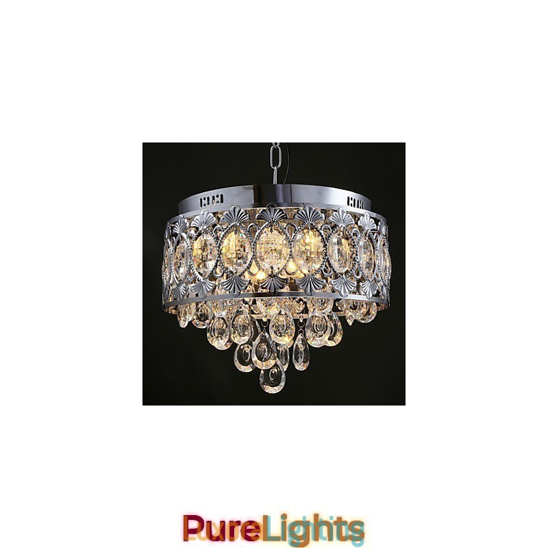 Designer Touch Decorative Elegant Modern Transparent Crystal Chandelier with 4 Lights