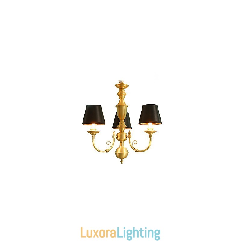 Designer Touch Decorative Chandelier Traditional Classic Country Brass Feature for Mini Style Metal 3 Bulbs
