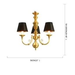 Designer Touch Decorative Chandelier Traditional Classic Country Brass Feature for Mini Style Metal 3 Bulbs