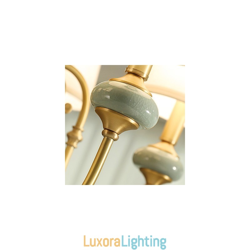 Designer Touch Decorative Chandelier Traditional Classic Country Brass Feature for Mini Style Metal 6 Bulbs