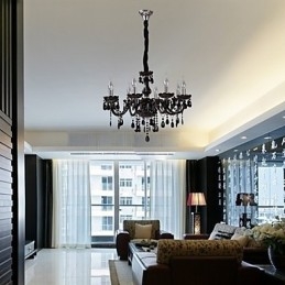 Designer Touch Decorative Modern Contemporary Electroplated Feature for Crystal Glass Chandelier