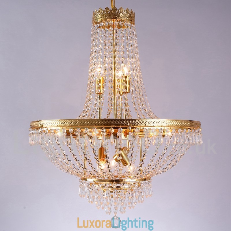 Designer Touch Decorative Traditional Classic Electroplated Feature for Crystal Mini Style Metal 9 Bulbs Chandelier