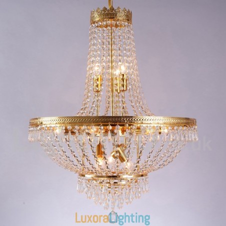 Designer Touch Decorative Traditional Classic Electroplated Feature for Crystal Mini Style Metal 9 Bulbs Chandelier
