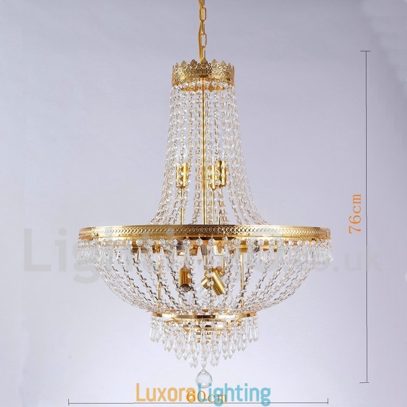 Designer Touch Decorative Traditional Classic Electroplated Feature for Crystal Mini Style Metal 9 Bulbs Chandelier