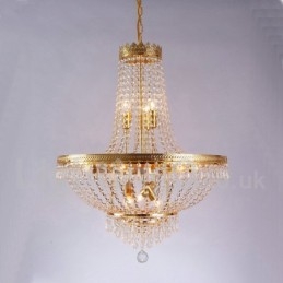 Designer Touch Decorative Traditional Classic Electroplated Feature for Crystal Mini Style Metal 9 Bulbs Chandelier