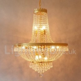 Designer Touch Decorative Traditional Classic Electroplated Feature for Crystal Mini Style Metal 9 Bulbs Chandelier