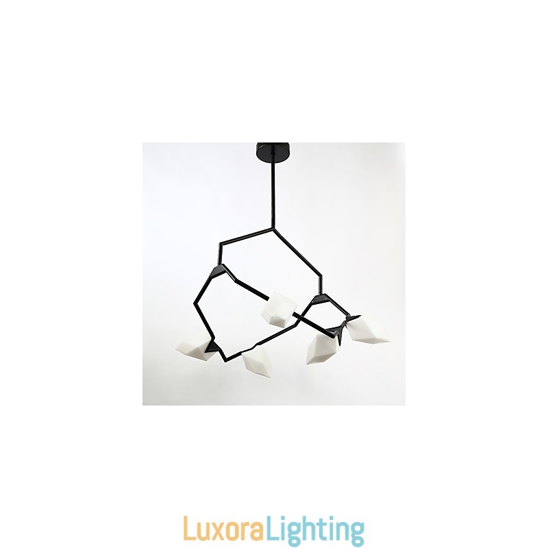 Designer Touch Decorative Five Light Post Modern Metal with Glass Peach Chandelier Lamp the Canteen Decorate Pendant Lamp