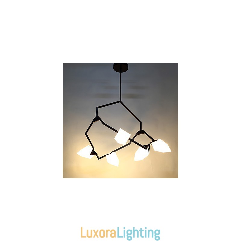 Designer Touch Decorative Five Light Post Modern Metal with Glass Peach Chandelier Lamp the Canteen Decorate Pendant Lamp