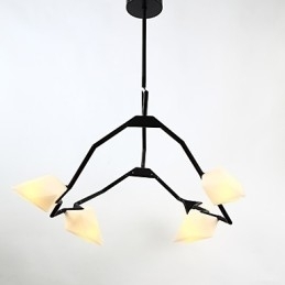 Designer Touch Decorative Five Light Post Modern Metal with Glass Peach Chandelier Lamp the Canteen Decorate Pendant Lamp