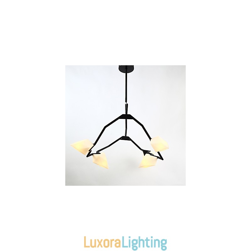 Designer Touch Decorative Five Light Post Modern Metal with Glass Peach Chandelier Lamp the Canteen Decorate Pendant Lamp