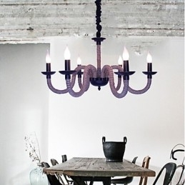 Designer Touch Decorative Loft Industrial Wind Vintage Iron Lamps Shops Chandelier Rope Chandelier Lights