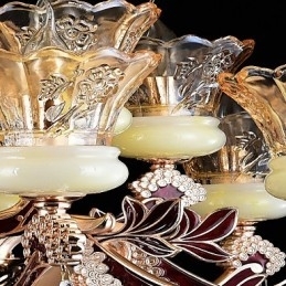 Designer Touch Decorative Pendant Light Zinc Alloy Feature for Crystal Mini Style Metal Indoors Shops 15 Bulbs