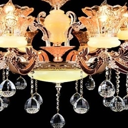 Designer Touch Decorative Pendant Light Zinc Alloy Feature for Crystal Mini Style Metal Indoors Shops 15 Bulbs