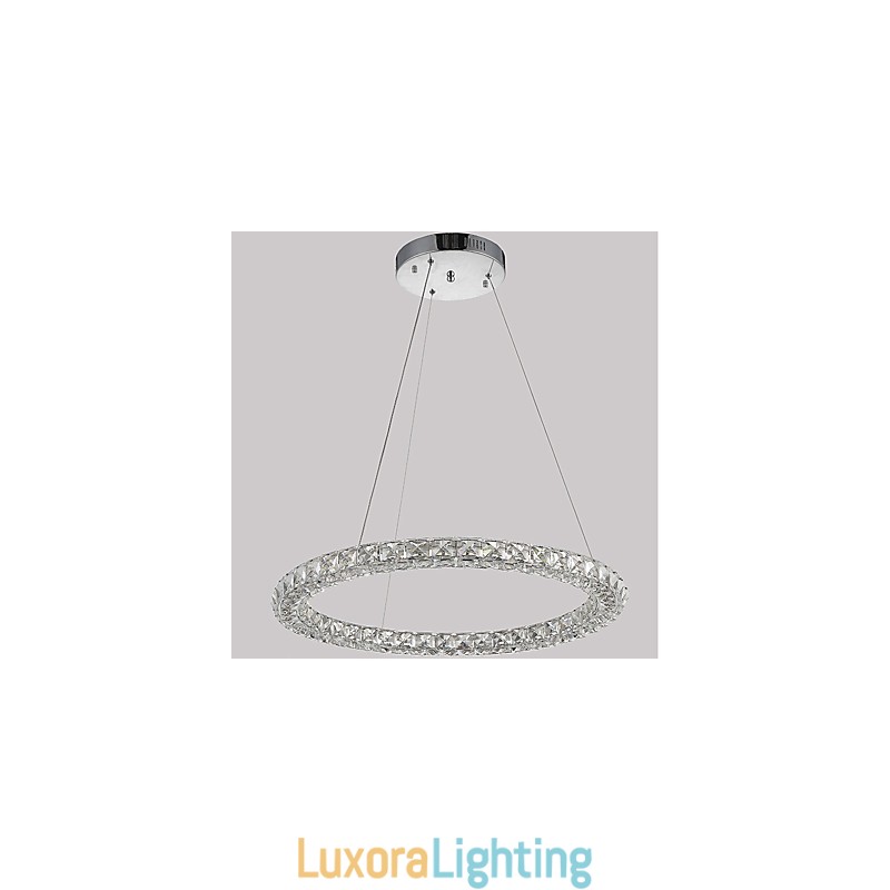 Designer Touch Decorative Modern Ring Crystal Pendant Light Modern Crystal Chandelier Ceiling Light Indoor Lamp Fixtures Dimmable with Remote Control