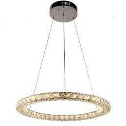 Designer Touch Decorative Modern Ring Crystal Pendant Light Modern Crystal Chandelier Ceiling Light Indoor Lamp Fixtures Dimmable with Remote Control