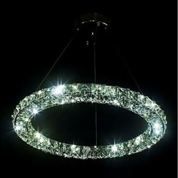 Designer Touch Decorative Modern Ring Crystal Pendant Light Modern Crystal Chandelier Ceiling Light Indoor Lamp Fixtures Dimmable with Remote Control