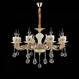 Designer Touch Decorative Traditional Classic Zinc Alloy Feature for Crystal Mini Style Metal 8 Bulbs Chandelier