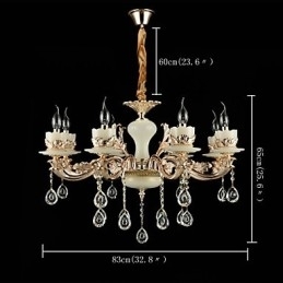 Designer Touch Decorative Traditional Classic Zinc Alloy Feature for Crystal Mini Style Metal 8 Bulbs Chandelier