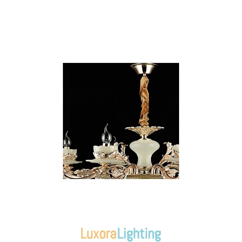 Designer Touch Decorative Traditional Classic Zinc Alloy Feature for Crystal Mini Style Metal 8 Bulbs Chandelier