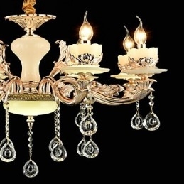 Designer Touch Decorative Traditional Classic Zinc Alloy Feature for Crystal Mini Style Metal 8 Bulbs Chandelier
