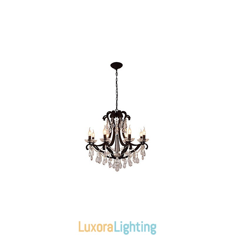 Designer Touch Decorative 8 Lights Crystal Chandelier Modern Contemporary Traditional Classic Rustic Lodge Vintage Retro Lantern Drum Country Painting