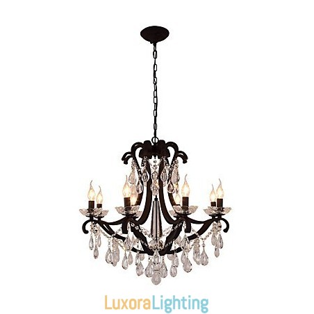 Designer Touch Decorative 8 Lights Crystal Chandelier Modern Contemporary Traditional Classic Rustic Lodge Vintage Retro Lantern Drum Country Painting