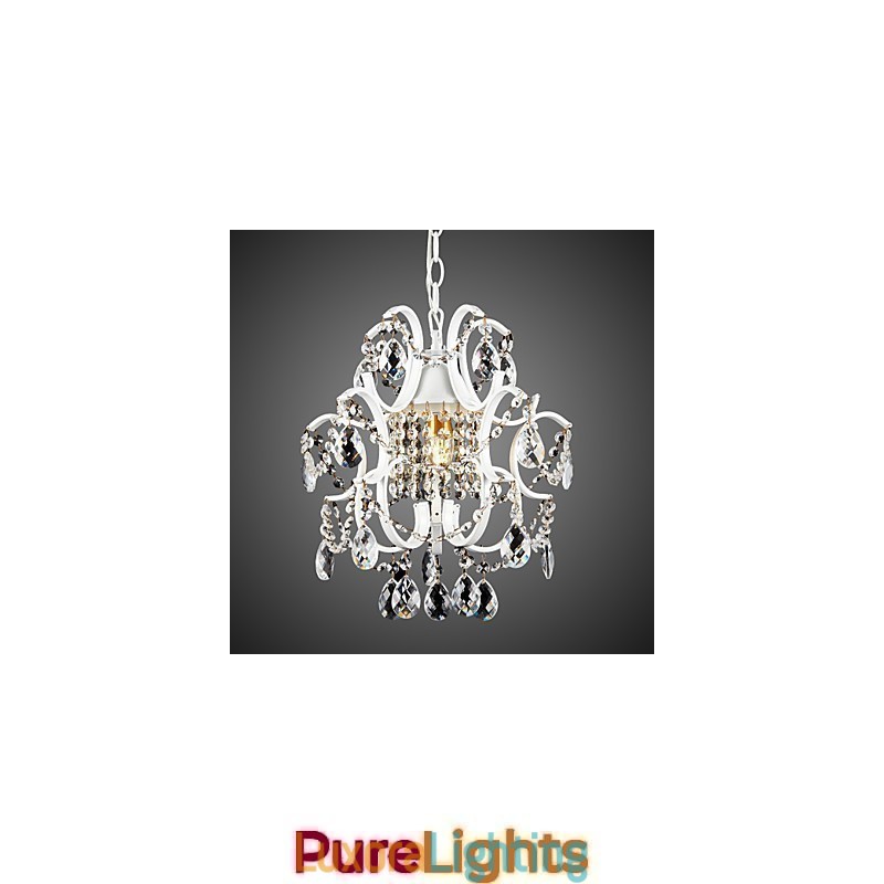 Designer Touch Decorative Iron Painting Chandelier with Clear Crystal Modern Lighting Lamp