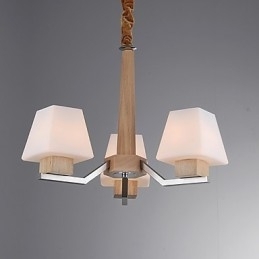 Designer Touch Decorative Modern Contemporary Electroplated Feature for Wood Bamboo Chandelier