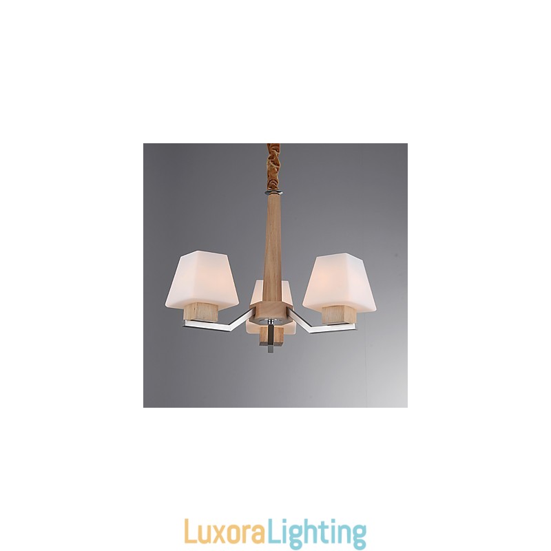 Designer Touch Decorative Modern Contemporary Electroplated Feature for Wood Bamboo Chandelier