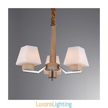 Designer Touch Decorative Modern Contemporary Electroplated Feature for Wood Bamboo Chandelier