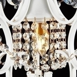 Designer Touch Decorative Iron Painting Chandelier with Clear Crystal Modern Lighting Lamp