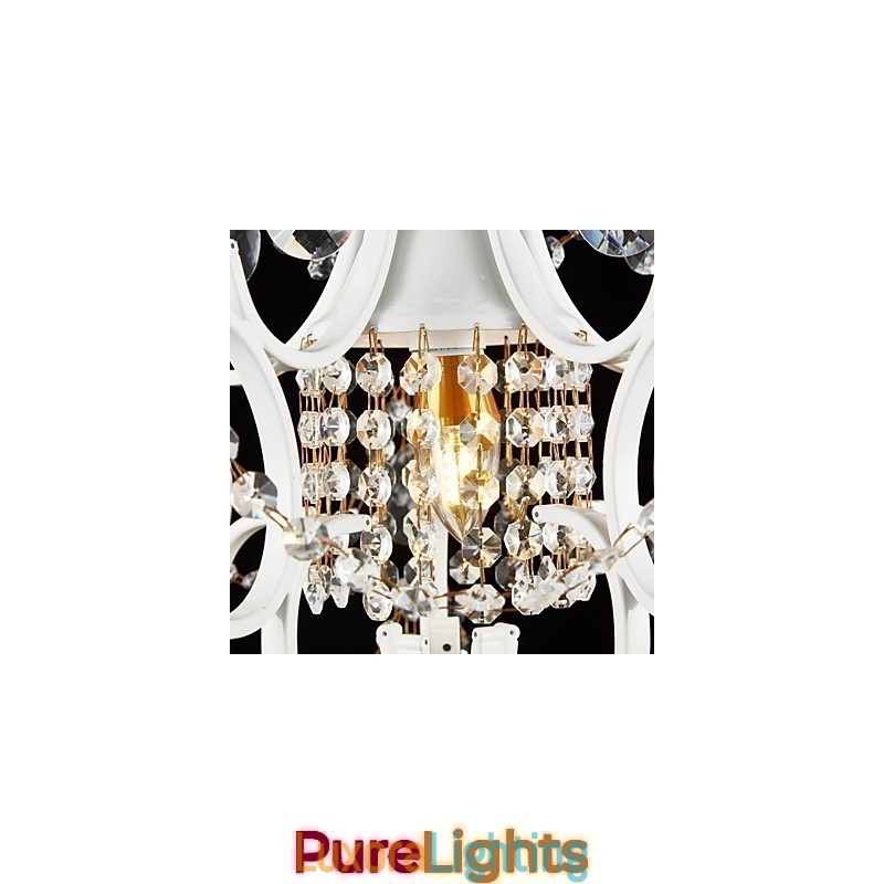 Designer Touch Decorative Iron Painting Chandelier with Clear Crystal Modern Lighting Lamp