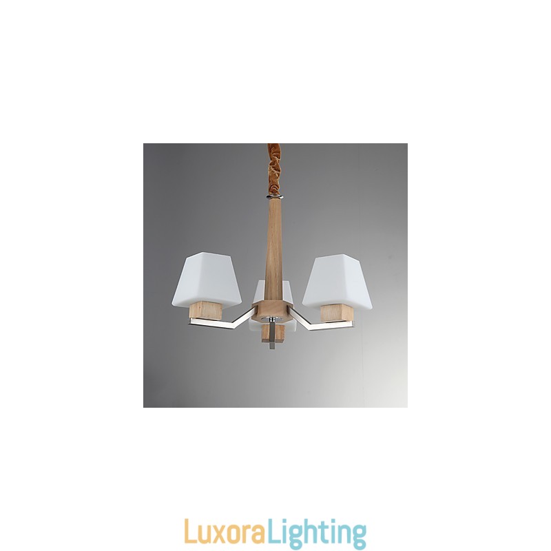Designer Touch Decorative Modern Contemporary Electroplated Feature for Wood Bamboo Chandelier